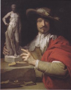 Duits: Porträt des Bildhauers Nicolas le Brun Portret van de Beeldhouwer Nicolas Le Brun door Charles Le Brun