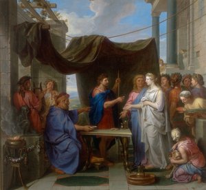 Huwelijk van Mozes en Sephora, werk van Charles Le Brun, bewaard in de Galleria Estense in Modena