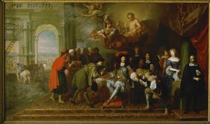 Ter gelegenheid van het Peacetrag van Nijmegen ... (olieverf op doek) door Charles Le Brun