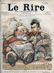 Anglo-Japanse Alliantie (1902) Diplomatie heeft net een monster gebaard, nieuwe Radica-Doodica: wie zal de Decaan zijn? - Koning Edward VII - KARIKATUUR 1902 door Charles LEANDRE voor The Laughter door Charles Leandre