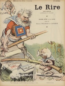 Karikatuur van de Franse politici Camille Pelletan en Edouard Lockroy. Illustratie voor Le Rire