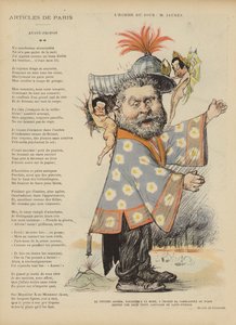 Karikatuur van de Franse socialistische politicus Jean Jaures. Illustratie voor Le Rire door Charles Leandre