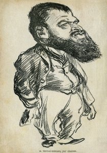 Portret van Bernard Paul, bekend als Tristan-Bernard, Franse schrijver en komiek. Cartoon door Charles Leandre. door Charles Leandre