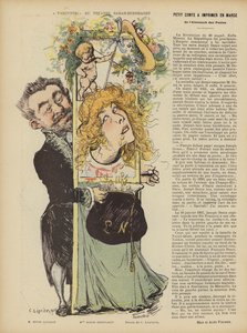 Productie van Henri Lavetans toneelstuk Varennes in het Théâtre Sarah Bernhardt. Illustratie voor Le Rire