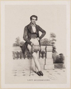 Portret van de componist Louis Messemaeckers 1809-1889 door Charles Louis Baugniet