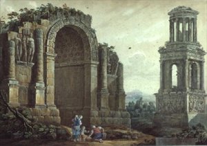 De Triomfboog in St. Remy door Charles Louis Clerisseau