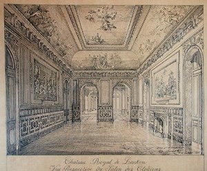 De Salon des Clodions in het Koninklijk Paleis van Laken door Charles Louis Girault