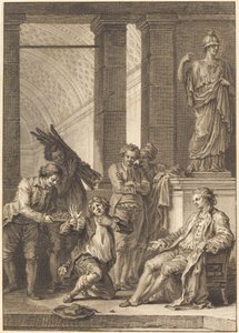 De boer door Charles Louis Lingée after Jean Honoré Fragonard