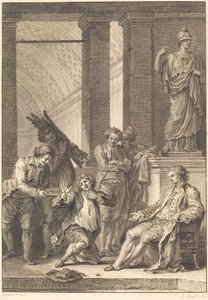 De boer door Charles Louis Lingée after Jean Honoré Fragonard