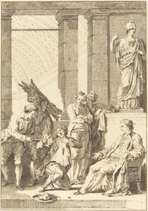 De boer door Charles Louis Lingée after Jean Honoré Fragonard