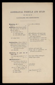 Algebraïsche formules en regels voor kandidaten voor Responsions, Oxford University Press