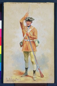Uniformen van de Amerikaanse Revolutie: 1777 Privé Veldkleding van de 1e Georgia Continentale Infanterie door Charles MacKubin Lefferts
