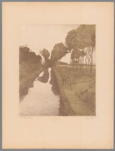 Twee wandelaars langs een kanaal