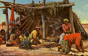 Een Navajo Familie door Charles Marion Russell