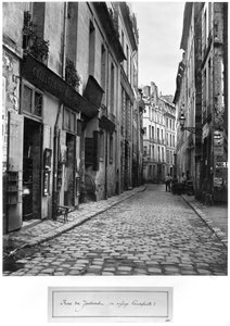 Rue du Jardinet, vanaf passage Hautefeuille, Parijs, 1858-78 door Charles Marville