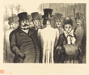 De Boulevard des Italiens door Charles Maurand after Honoré Daumier
