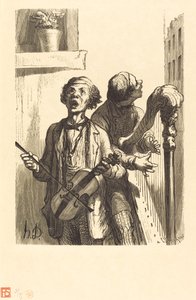 De Straatzangers door Charles Maurand after Honoré Daumier