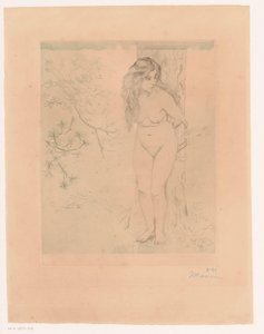 Eva leunend tegen een boom door Charles Maurin (signed by artist)
