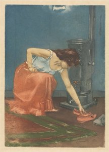 De pantoffels (kleurets en aquatint) door Charles Maurin