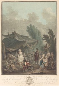 Dorpsbruiloft, 1785 door Charles Melchior Descourtis