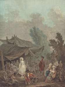Noce de Village Dorpsbruiloft, 1785 door Charles Melchior Descourtis