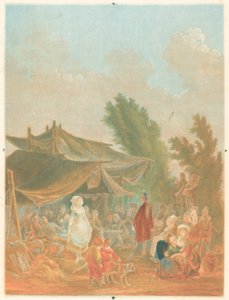 Dorpsbruiloft door Charles Melchior Descourtis after Nicolas Antoine Taunay