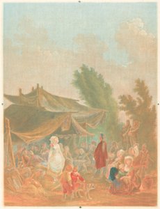 Dorpsbruiloft door Charles Melchior Descourtis after Nicolas Antoine Taunay