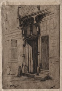 Deur van een oud klooster in de Rue Mirabeau, Bourges
