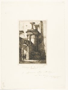 Ingang van het Franse Kapucijnenklooster in Athene door Charles Meryon