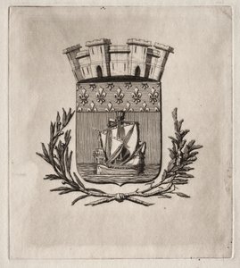 Etsen van Parijs: De Symbolische Wapens van de Stad Parijs, 1854 door Charles Meryon