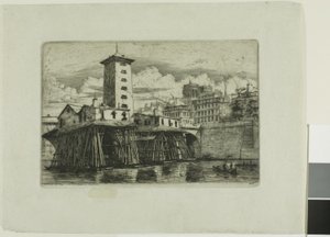 La Pompe Notre-Dame, Parijs door Charles Meryon
