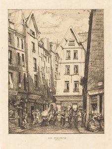 Pirouette Straat, Bij de Markten, Parijs door Charles Meryon