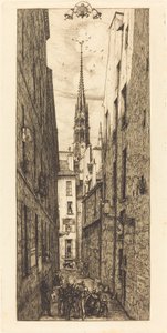 La Rue des Chantres, Parijs door Charles Meryon