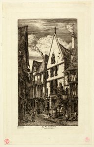 Rue des toiles, Bourges door Charles Meryon