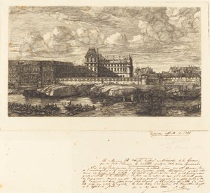Het oude Louvre, naar een schilderij van Zeeman, 1651 door Charles Meryon