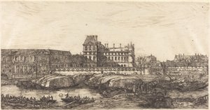 Het oude Louvre, naar een schilderij van Zeeman, 1651