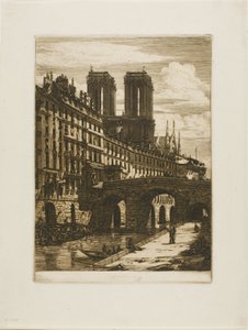 Le Petit Pont, Parijs door Charles Meryon