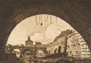 Le Pont-neuf et la Samaritaine de dessous la première arche du Pont-au-Change Pont-neuf..., 1855 door Charles Meryon
