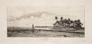 Oceanië: Vissen nabij Eilanden met Palmen in de Uea of Wallis Groep, 1845
