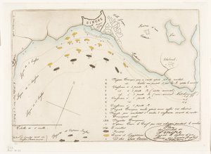 Plan van de Slag om Sinope door Charles Meryon
