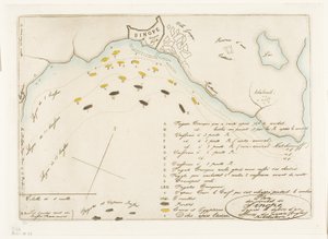 Plan van de Slag om Sinope door Charles Meryon