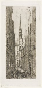 Rue des Chantres, Parijs door Charles Meryon