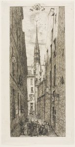 Rue des Chantres, Parijs door Charles Meryon