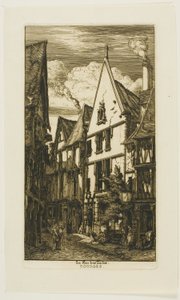Rue des Toiles, Bourges door Charles Meryon