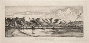 Seine vissen bij Charcoal Burners Point, Akaroa, Banks Peninsula, 1845, 1863 door Charles Meryon