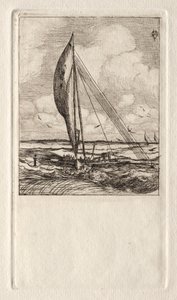 Snelle zeilproa, Mulgrave-archipel, Oceanië, 1866 door Charles Meryon