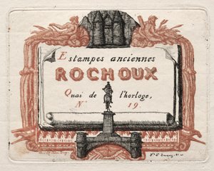 Het adreskaartje van Rochoux, een prentverkoper, ca. 1856