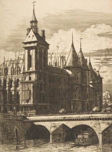 De Klokkentoren, Parijs, 1852 door Charles Meryon