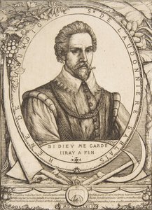 De kolonist René de Laudonnière Sablais, naar van de Passe door Charles Meryon