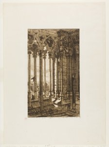 De galerij van Notre-Dame, Parijs door Charles Meryon
